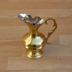 Brass Jug Flower Vase - Vintage Flower Holder, Brassware, Ornamental, Decorative, Home Decor