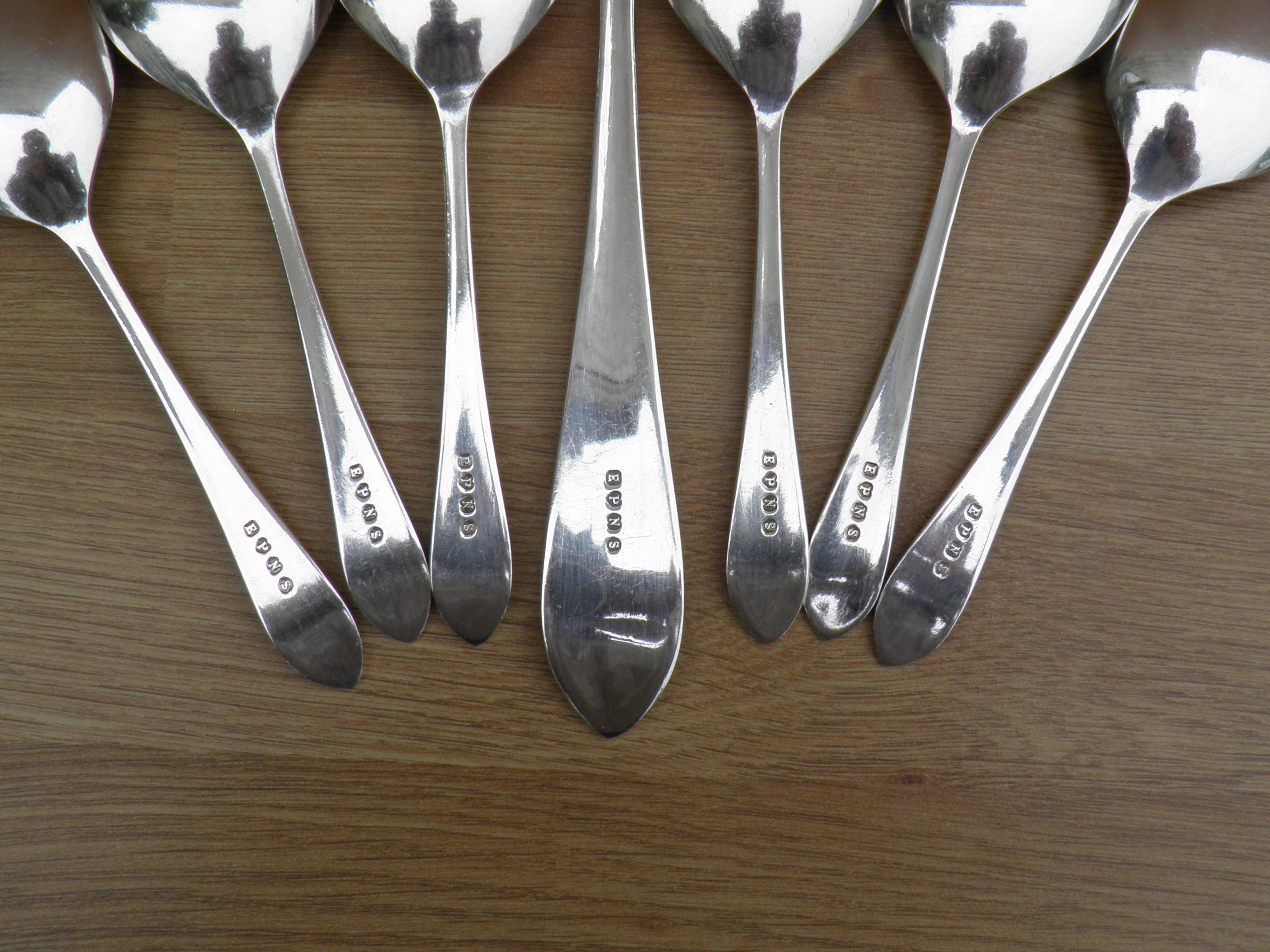 Silver Plated/epns Dessert Spoons & Serving Spoon Boxed Etsy