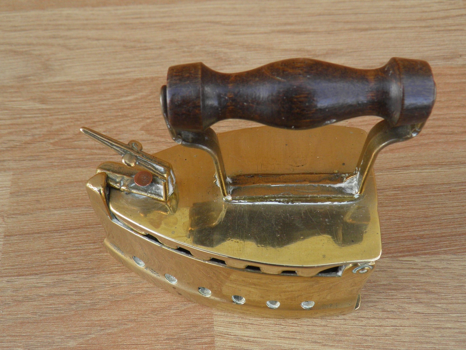 Brass Coal Iron with Wooden Handle Vintage Brassware Etsy