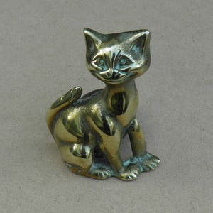 Brass Cat Poker Stand Grinning Cat Made in England by Peerage Vintage Home Decor, Ornamental Brassware, Fireside Decor image 2