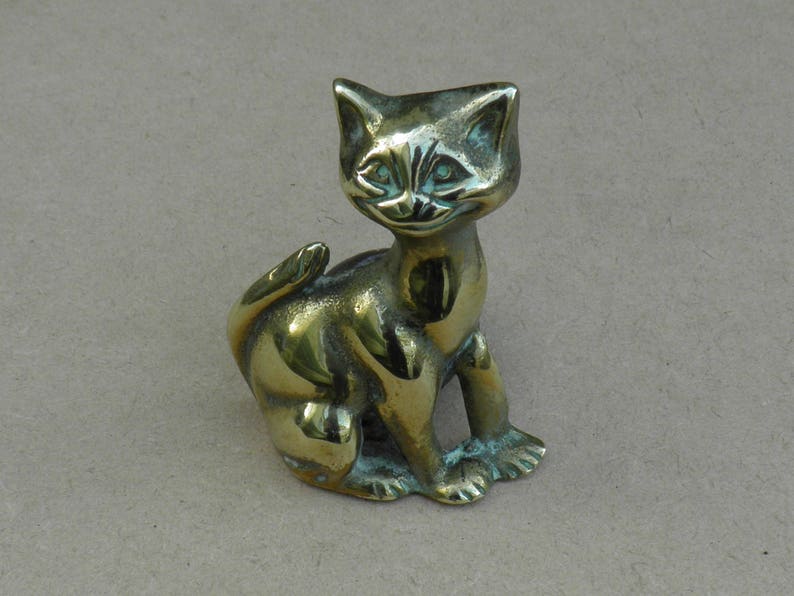 Brass Cat Poker Stand Grinning Cat Made in England by Peerage Vintage Home Decor, Ornamental Brassware, Fireside Decor image 2