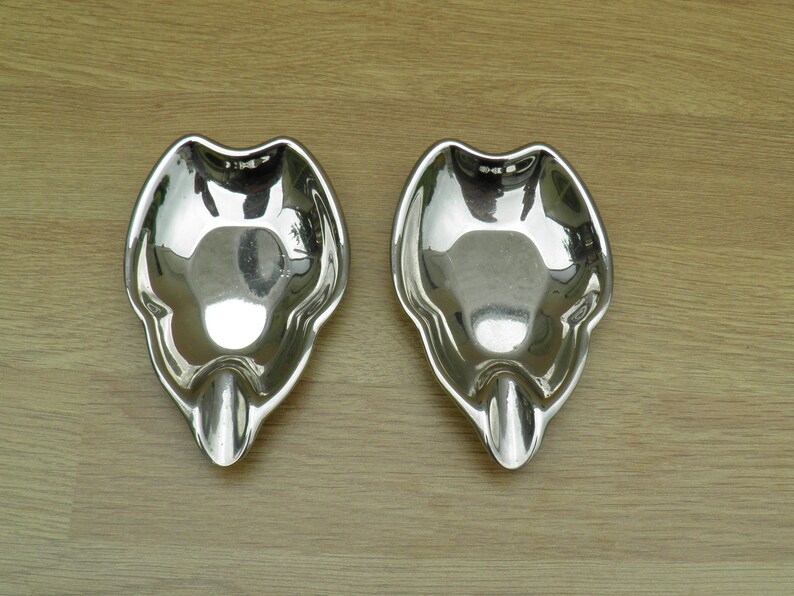 Silver Plated Swan Ashtray Set Ornamental Vintage Home Decor