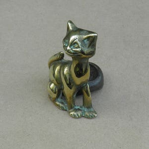 Brass Cat Poker Stand Grinning Cat Made in England by Peerage Vintage Home Decor, Ornamental Brassware, Fireside Decor image 1