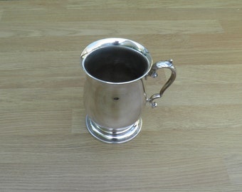 Silver Plated Tankard - Vintage Distressed, Worn, Shabby Chic Drinking Vessel