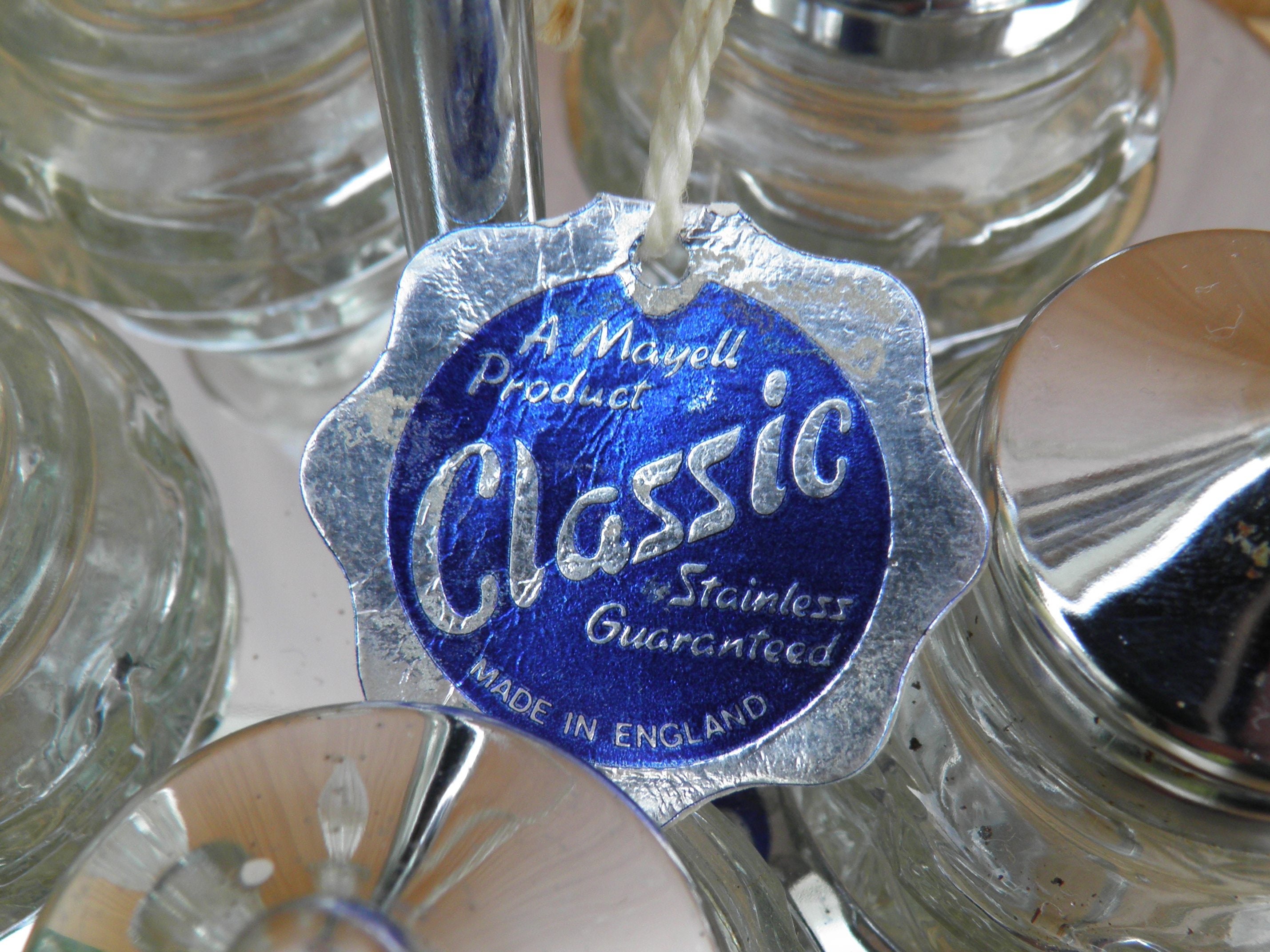 Mayell Classic Stainless Five Piece Glass Cruet Set Made in Etsy