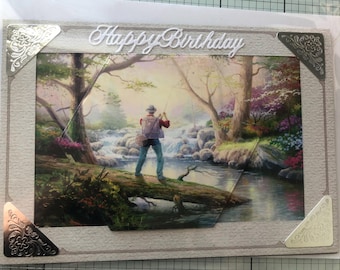 Handmade 3D Embossed Men's Birthday Card: Hobbies & Interests
