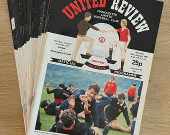 Manchester United Football Programmes, 1982-83 Season Soccer Memorabilia Set