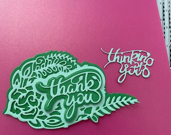 Embossed Sentiment Toppers: Thank You & Thinking of You Die Cuts
