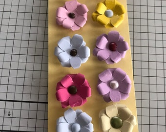 Handmade Cardstock Flowers: Colorful Embellishments for Scrapbooking, Art - Set of 10