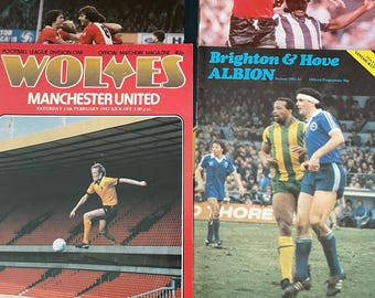 MANCHESTER UNITED Away Programs 1981, 82 Season, Sports Memorabilia, SOCCER Memorabilia