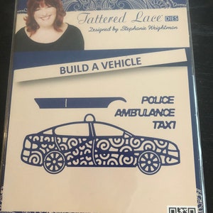 Tattered Lace Detailed Metal Die &#39;Build a Vehicle&#39; Police, Ambulance, Taxi, SOCCER, CRICKET or GOLF, Metal Craft Dies, Metal Sport Dies