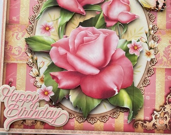 Handmade 3D Floral Birthday Card: Luxury Greeting Card with Envelope