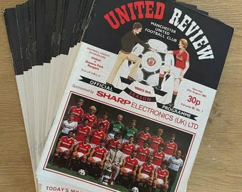 Manchester United 1983-84 Home Programmes Set, Soccer Memorabilia (25 Count)