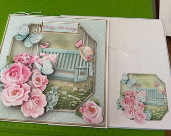 Handmade 3D Floral Birthday Card with Matching Envelope
