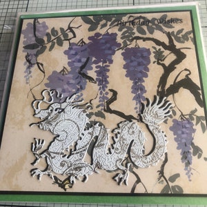 Handmade Oriental Dragon Birthday Card: 3D Die Cut Greeting