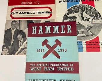 MANCHESTER UNITED, Away Programs for 1972, 73 season, SPORTS memorabilia, Collectables