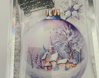 Tarjeta de Navidad, Selección de 7 diseños. Tarjetas de felicitación navideñas 3D hechas a mano. Tarjetas de temporada.