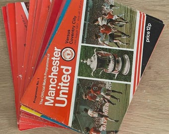 Manchester United Home Programmes 1977-78 Season Soccer Memorabilia Set