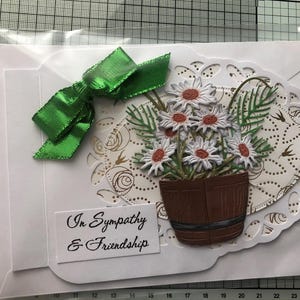 SYMPATHY, Handmade Die Cut, 3d, Embossed or painted SYMPATHY Card, with SYMPATHY, Mourning, Sympathy Card, With Sympathy Card, Greeting Card