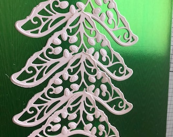 Embossed Corner Accents: Floral Swirls Die Cut Cardstock Embellishments (Set of 4)