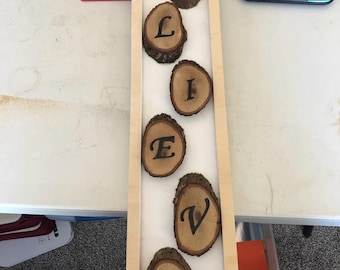Arte de pirograbado en madera: arte inspirador con palabras y decoración del hogar
