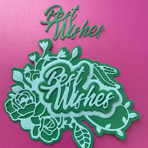 BEST WISHES, Die Cut and Embossed Large  Sentiment Topper, Best Wishes Topper for Papercraft, CARDMAKING, Collage, Scrapbooks, Home Decor