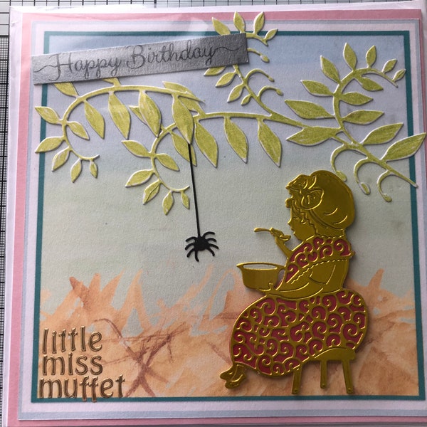 NURSERY RHYME BIRTHDAY Card, Handmade Die Cut Old McDonald to Little Miss Muffet Birthday Greeting Card, Happy Birthday, Kids Birthday Card