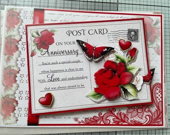BIRTHDAY Or ANNIVERSARY 3d Ex Large LUXURY Greeting Cards with Matching Insert, Envelope, Gift Label, Birthday Card, Anniversary greeting