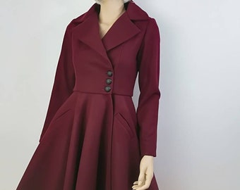 burgundy fall coat