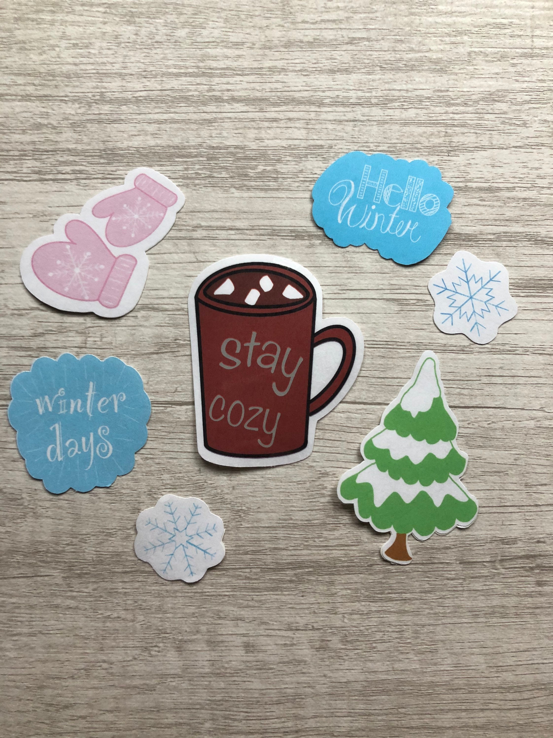 Winter Sticker Pack Individual Sticker Snowflake Sticker Etsy