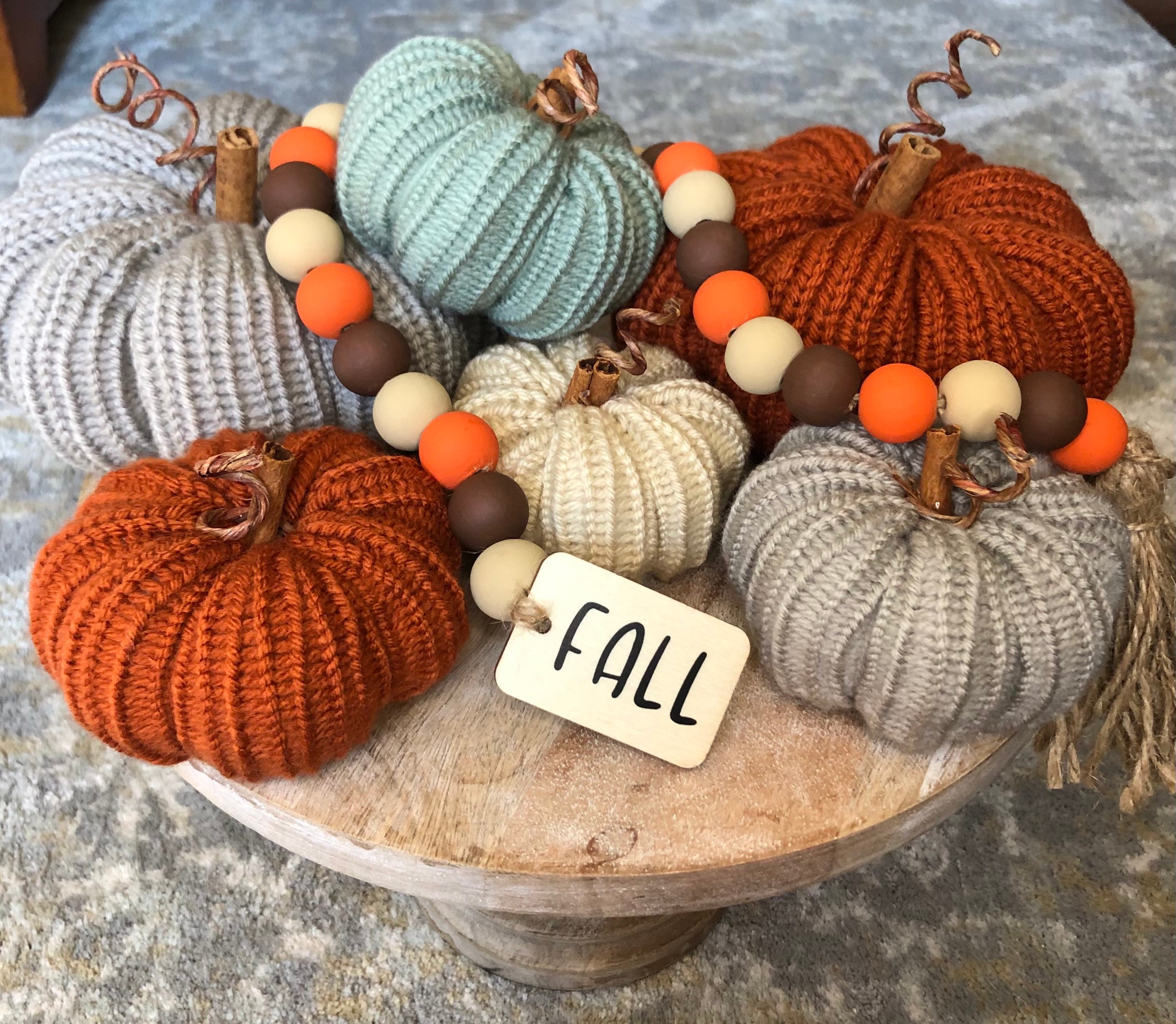 Knit Pumpkin, Stuffed Pumpkin, Fall Decor, Fall Decorations For Home,…