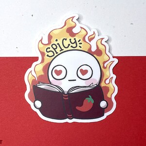 Spicy Book Sticker / funny waterproof sticker for laptop water bottle notebook, kindle decal, romance novel, booktok, spice book lover gift