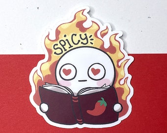 Spicy Book Sticker / funny waterproof sticker for laptop water bottle notebook, kindle decal, romance novel, booktok, spice book lover gift