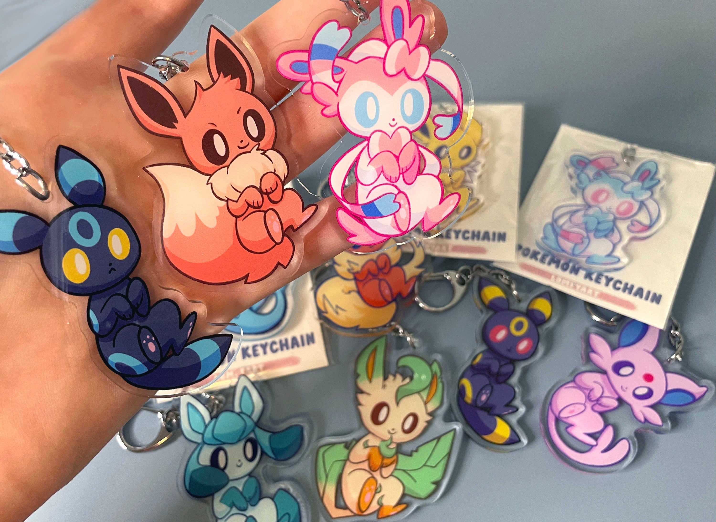 Food Eeveelutions Acrylic keychains, Pokemon