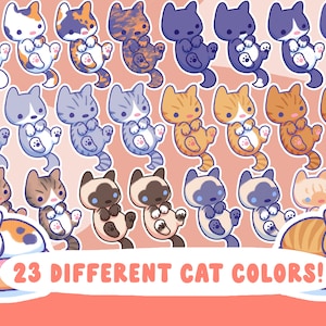 Choose your Cat color! Cat Sticker Pack Custom (23 different breeds, siamese ragdoll tabby tuxedo calico tortie tortoiseshell)