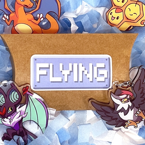 Pokemon Flying Type Bundle - boîte cadeau personnalisée pour anniversaire de Noël personnalisable porte-clés unique autocollants aimant signet