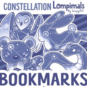 Constellation Magnetic Bookmarks | Lompimals Themed Animals | bunny teddy bear owl snake starry astronomy