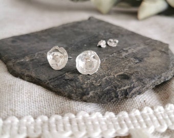 BUTTERCUP// Hammered Flower Earrings • Domed Stud Earrings • Hand Forged Brass Cup Stud Earrings • Flower Cup Stud Earrings • Small Earrings