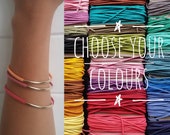 TERRA Vegan Suede Bangles Boho Bangles 14K Gold Sterling Silver Faux Suede Bracelet Faux Leather Bracelet Choose your colors