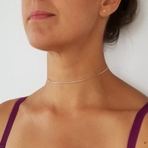 YLANA// Choker Necklace Sexy Collarbone Necklace Minimalist Jewelry Hammered Choker Necklace Dainty Necklace Layering Necklace image 10