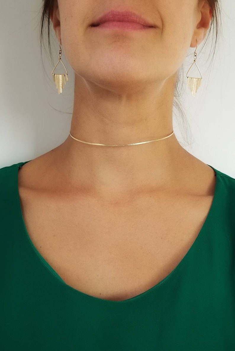 YLANA// Choker Necklace Sexy Collarbone Necklace Minimalist Jewelry Hammered Choker Necklace Dainty Necklace Layering Necklace image 5