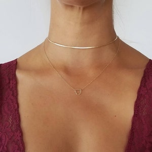 YLANA// Choker Necklace Sexy Collarbone Necklace Minimalist Jewelry Hammered Choker Necklace Dainty Necklace Layering Necklace image 7