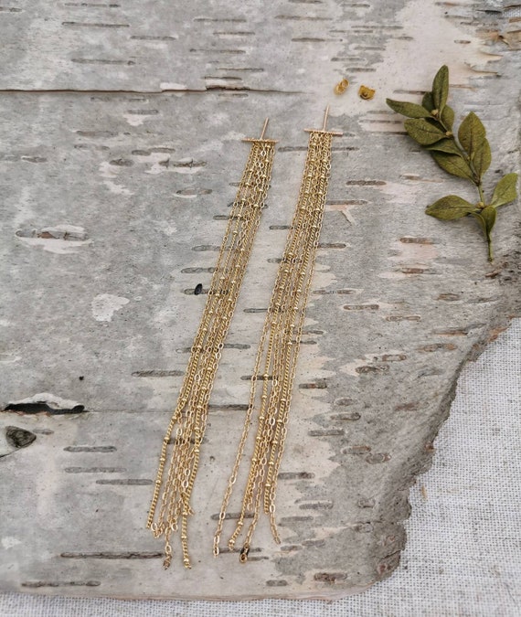 RAIIN// Waterfall Earrings • Cascading Chain Earrings