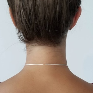 YLANA// Choker Necklace Sexy Collarbone Necklace Minimalist Jewelry Hammered Choker Necklace Dainty Necklace Layering Necklace image 2