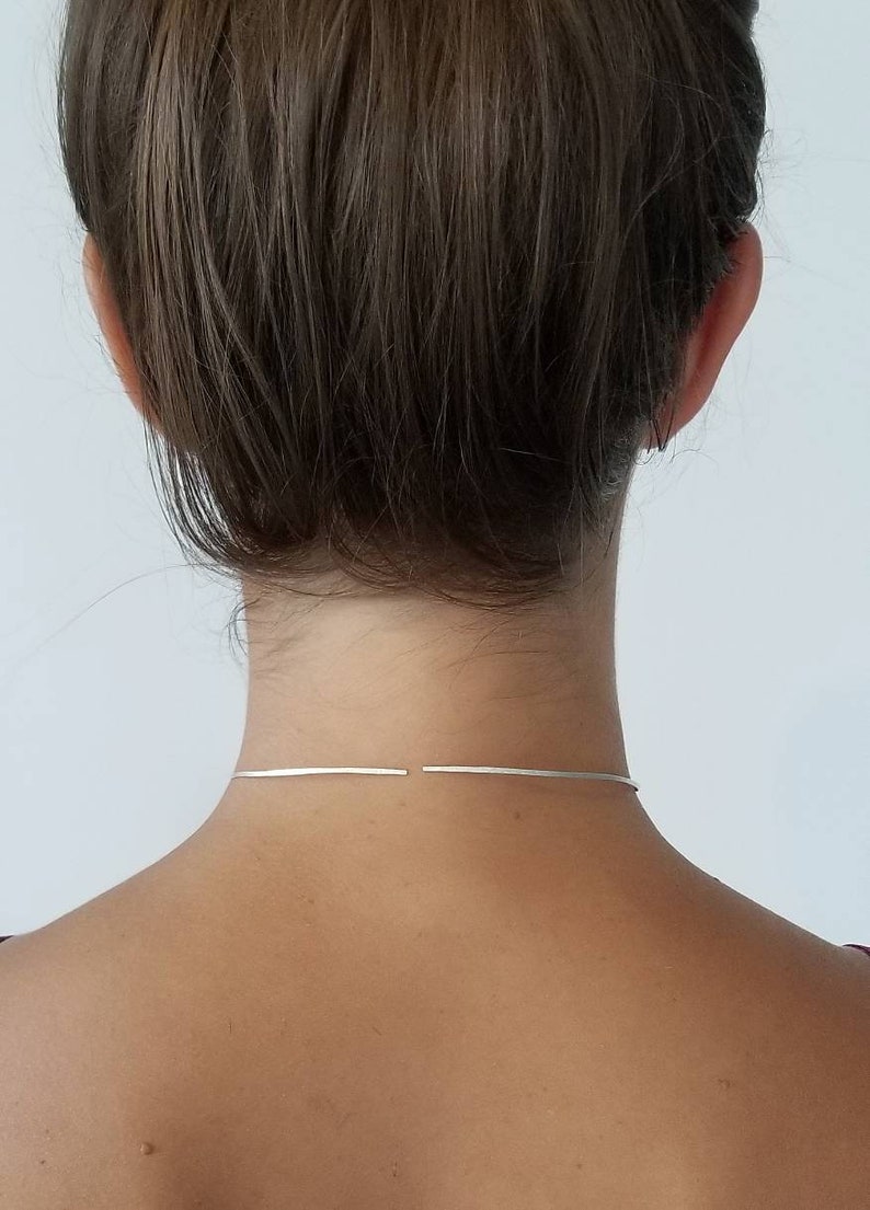 YLANA// Choker Necklace Sexy Collarbone Necklace Minimalist Jewelry Hammered Choker Necklace Dainty Necklace Layering Necklace image 2