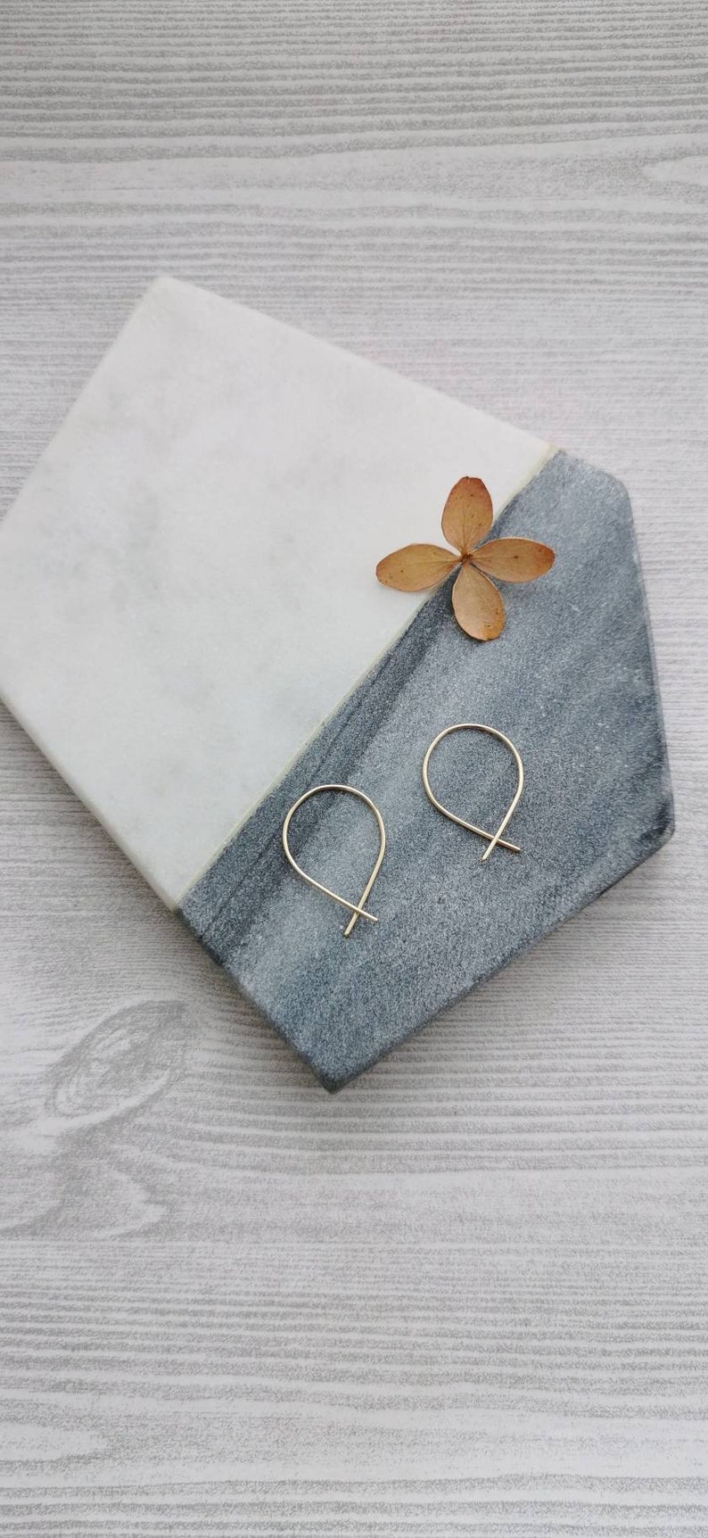 INFINITY// Wishbone Earrings Criss Cross Hoops Tiny Hoops Ear Threaders Minimalist Earrings 14K Gold Rose Gold Sterling Silver image 7