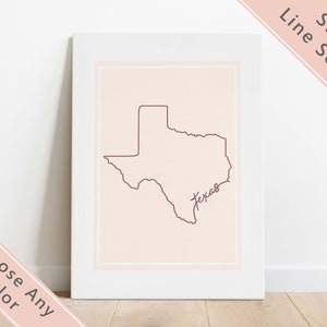 Texas Print / Texas State Print / Texas Map Print / Housewarming Gift Ideas / Framed Texas Print / Texas Art Print / Framed State Artwork