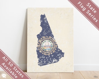 New Hampshire State Print / New Hampshire Art Print / New Hampshire State Flag Print / New Hampshire Print  / New Hampshire Flag Art