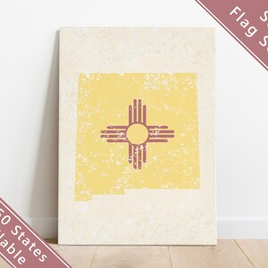 New Mexico Print / New Mexico State Flag / New Mexico Flag / New Mexico Art Print / New Mexico Map Art / New Mexico Wall Art