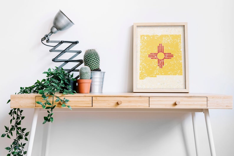 New Mexico Print New Mexico State Flag New Mexico Flag New Mexico Art New Mexico State Art Prints Travel Art New Mexico Decor